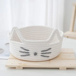 paniers rangement tissu réutilisables noir blanc rose visage chat créatif mignon rangement jouets articles