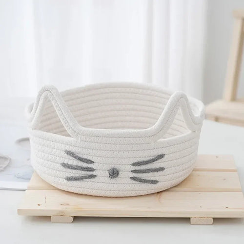 paniers rangement tissu réutilisables noir blanc rose visage chat créatif mignon rangement jouets articles
