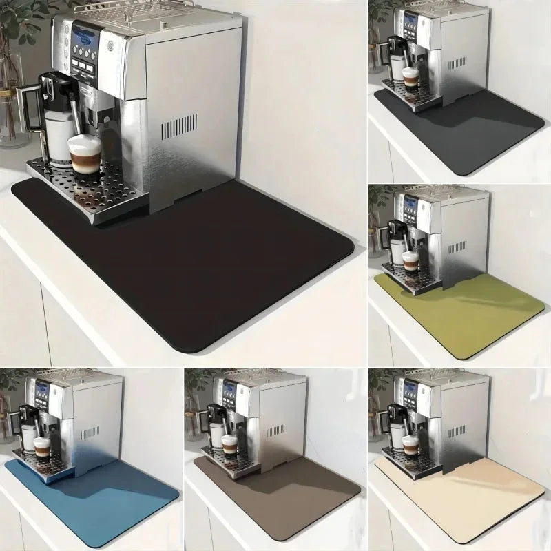 tapis séchage vaisselle cuisine caoutchouc antidérapant imperméable moderne noir vert olive beige clair