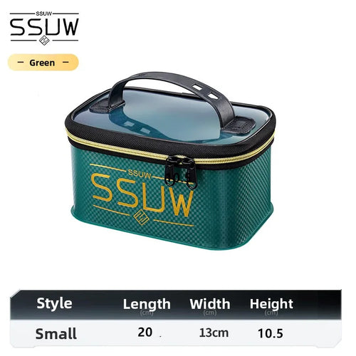 boîte rangement fibre carbone moderne noir rose vert poignée portable outils pêche adhésif règle