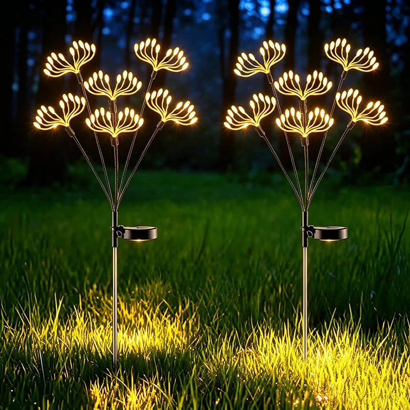 lumières jardin solaires blanc chaud fleurs artificielles pétales lumineux moderne clips sol autonomes led