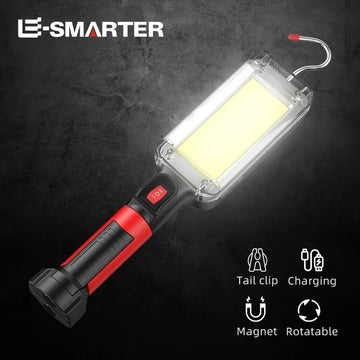 lampe travail led rechargeable 700lm 80w crochet aimant portable rouge noir blanc