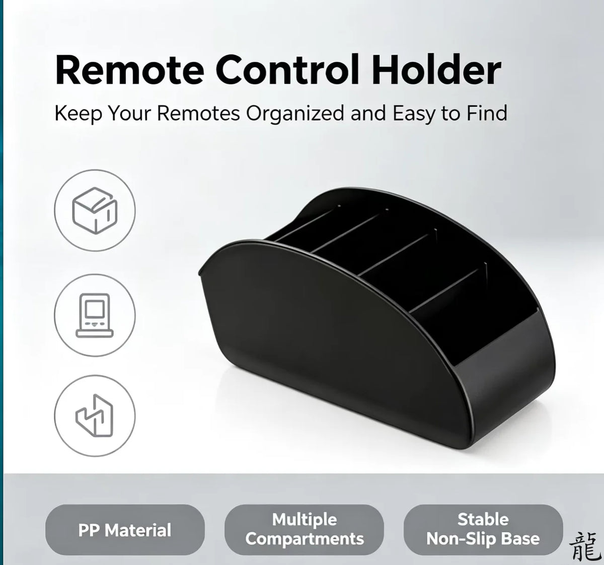 support télécommandes noir moderne rangement télévision climatiseur porte clés stylos