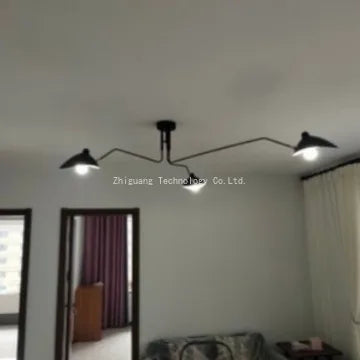 lumière suspension moderne noir doré têtes têtes 6000K 3000K