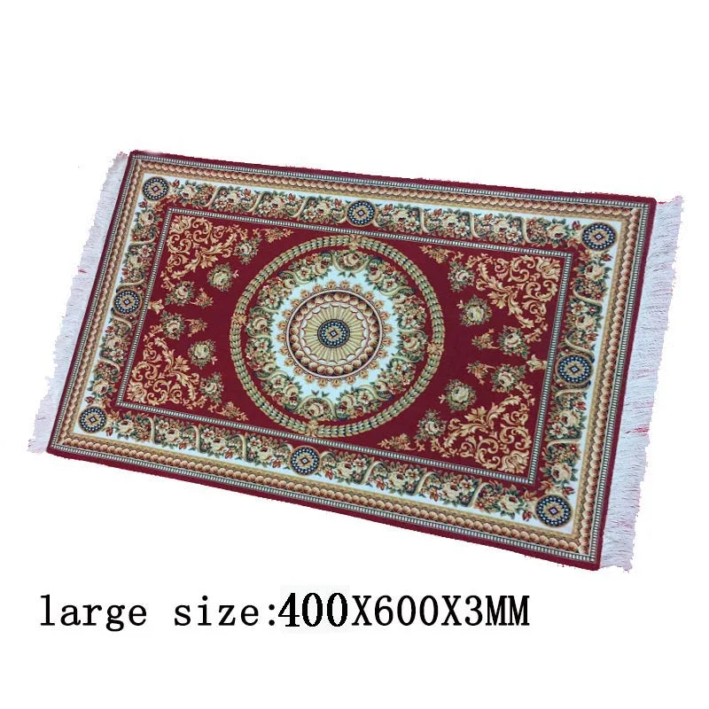 tapis persan ornements floraux rouge beige bleu doré traditionnel grande taille