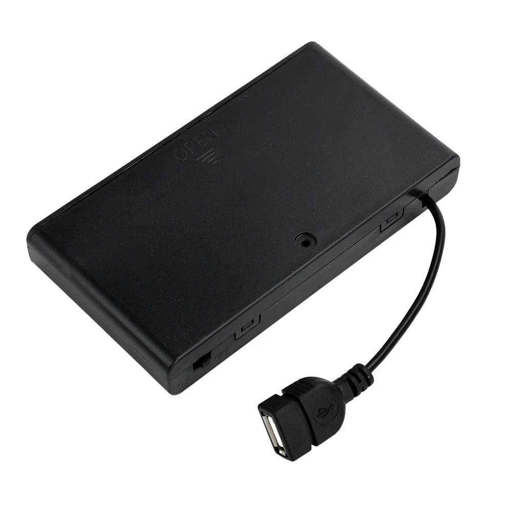support batterie usb noir moderne batteries aa aaa compartiments mat