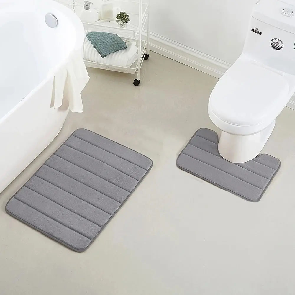tapis absorbant salle bain polyester gris beige noir adhésif moderne simple chambre lavable machine