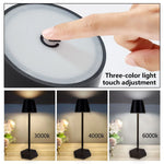 lampe table led rechargeable sans fil veilleuse tactile moderne noir bleu clair doré marron