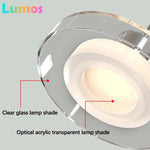 lampe suspendue led moderne noir blanc transparent minimaliste interrupteur bouton acrylique verre chambre salon