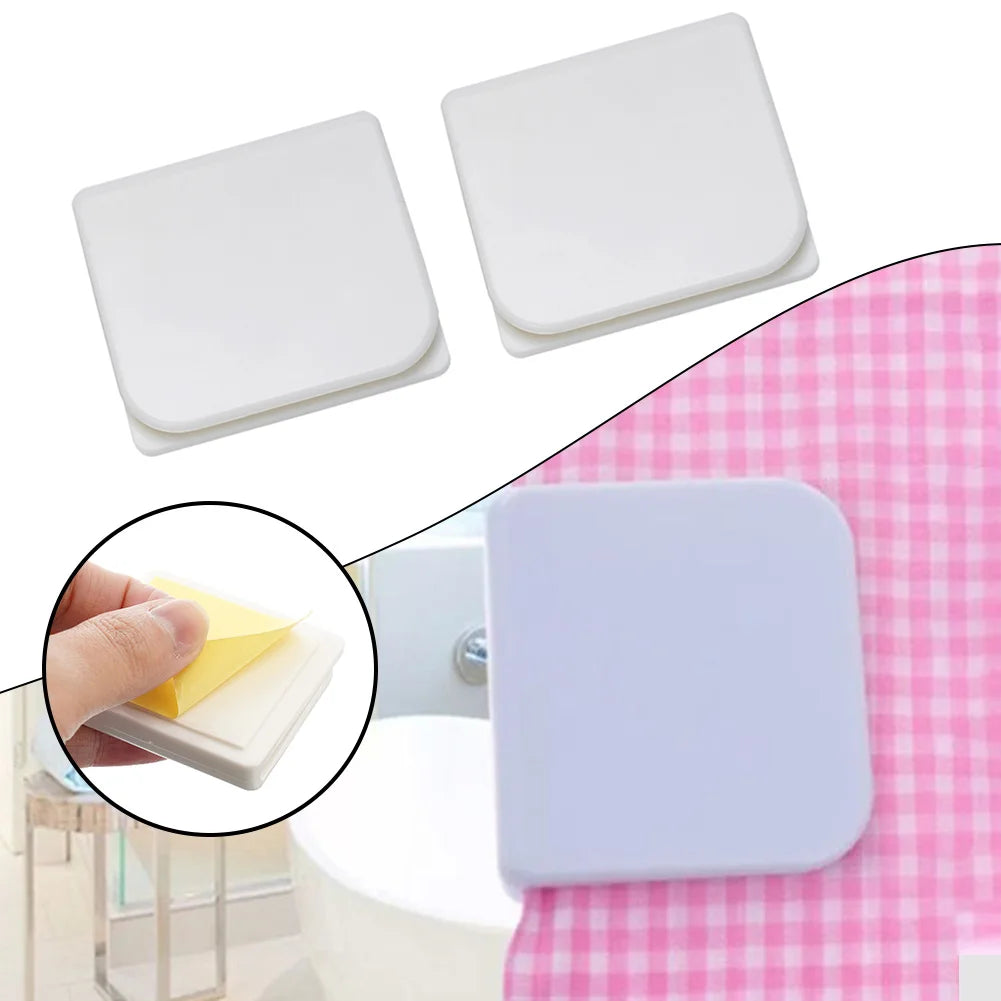 clips rideau douceur moderne blanc adhésif salle bain accessoire fixe polonais soie opacité
