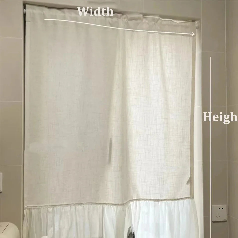 rideau tubulaire beige clair motif floral opacité classique tissu lin plis naturels bordure dentelée