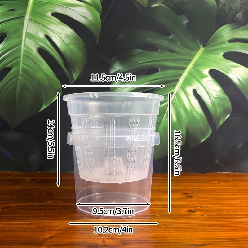 pots fleurs auto arrosants double couche absorption d'eau transparent moderne grille perforations couvercle