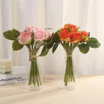 vases transparents verre cannelé fleurs artificielles rustique décorations tables arrangements floraux