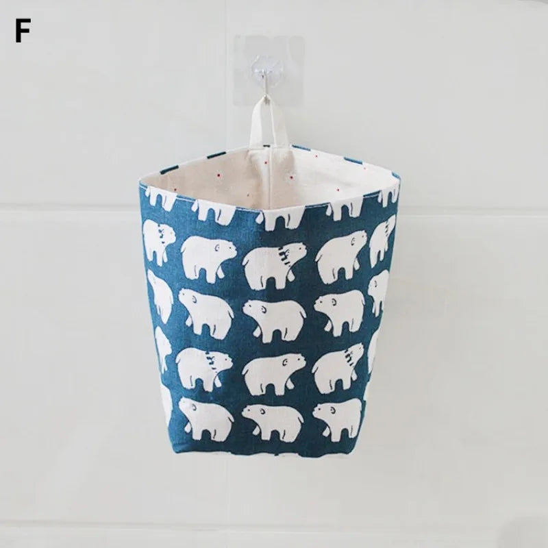 paniers rangement modernes motifs géométriques couleurs vives clips adhésifs boutons poignées organisateur maison