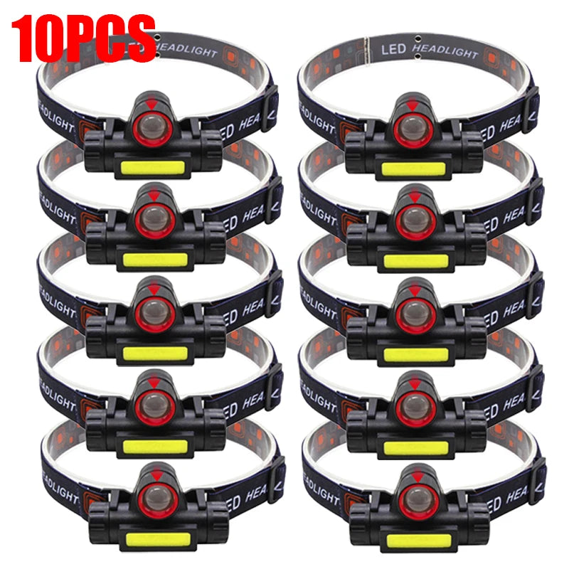 lampe frontale led noire geometrique moderne ceinture ajustable cable usb rechargeable camping running