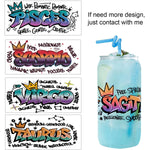décoration moderne stickers graphiques adhésifs transparents canettes bocaux couvercles bois pailles