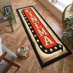 tapis sol cinema billets films pop corn moderne vintage rouge blanc chambre salon