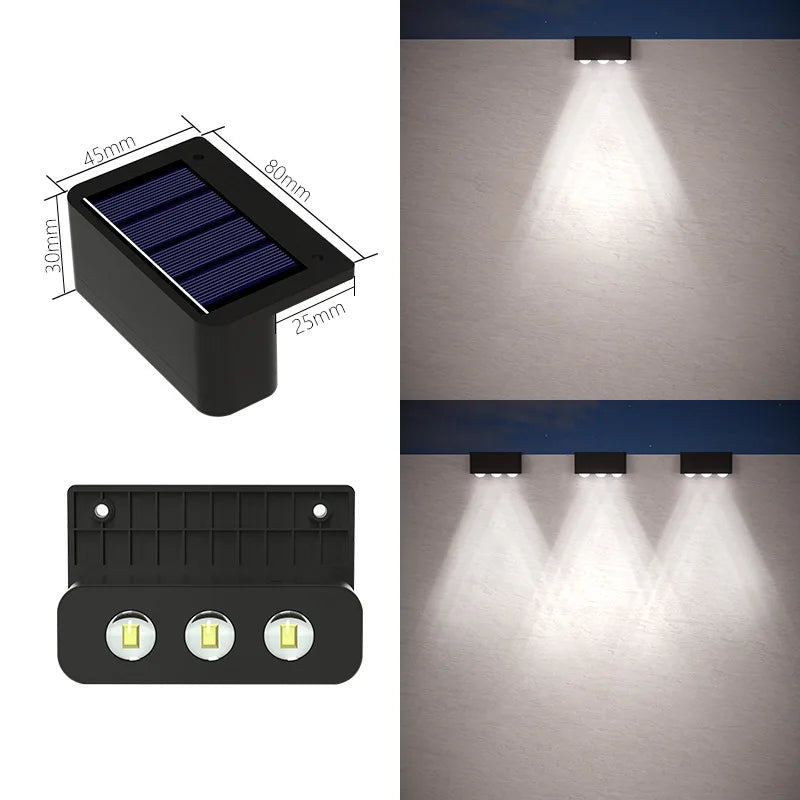 appliques murales solaires noires panneau solaire bleu moderne led étanchesextérieur minimaliste lumière soleil