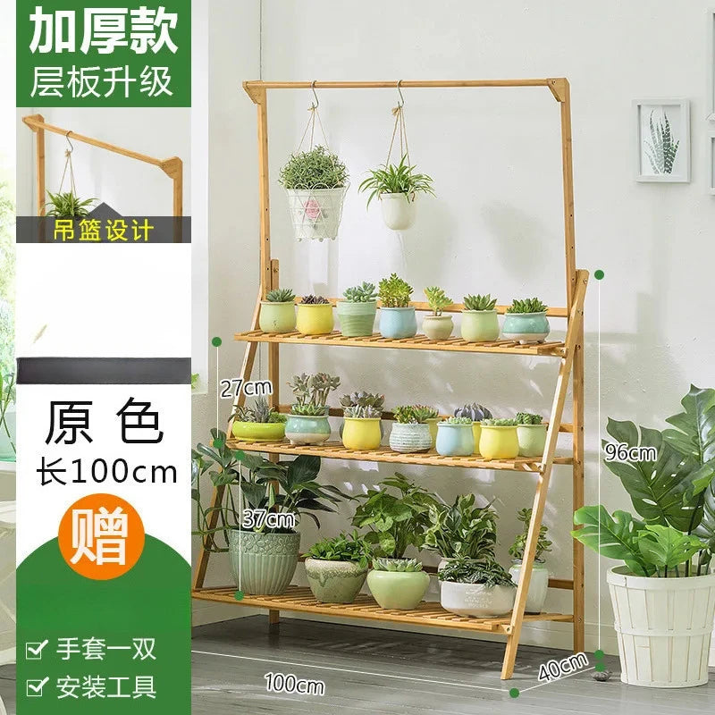 étagère plantes moderne bois naturel pots multicolores fixations grille tailles