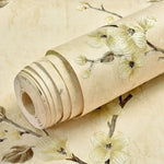 papier peint fleurs blanches classique adhésif résistant humidité écologique chambre salon vintage pastorale