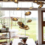 suspension lumineuse pendentif verre transparent organique contemporain 20cm 25cm 30cm 35cm 40cm