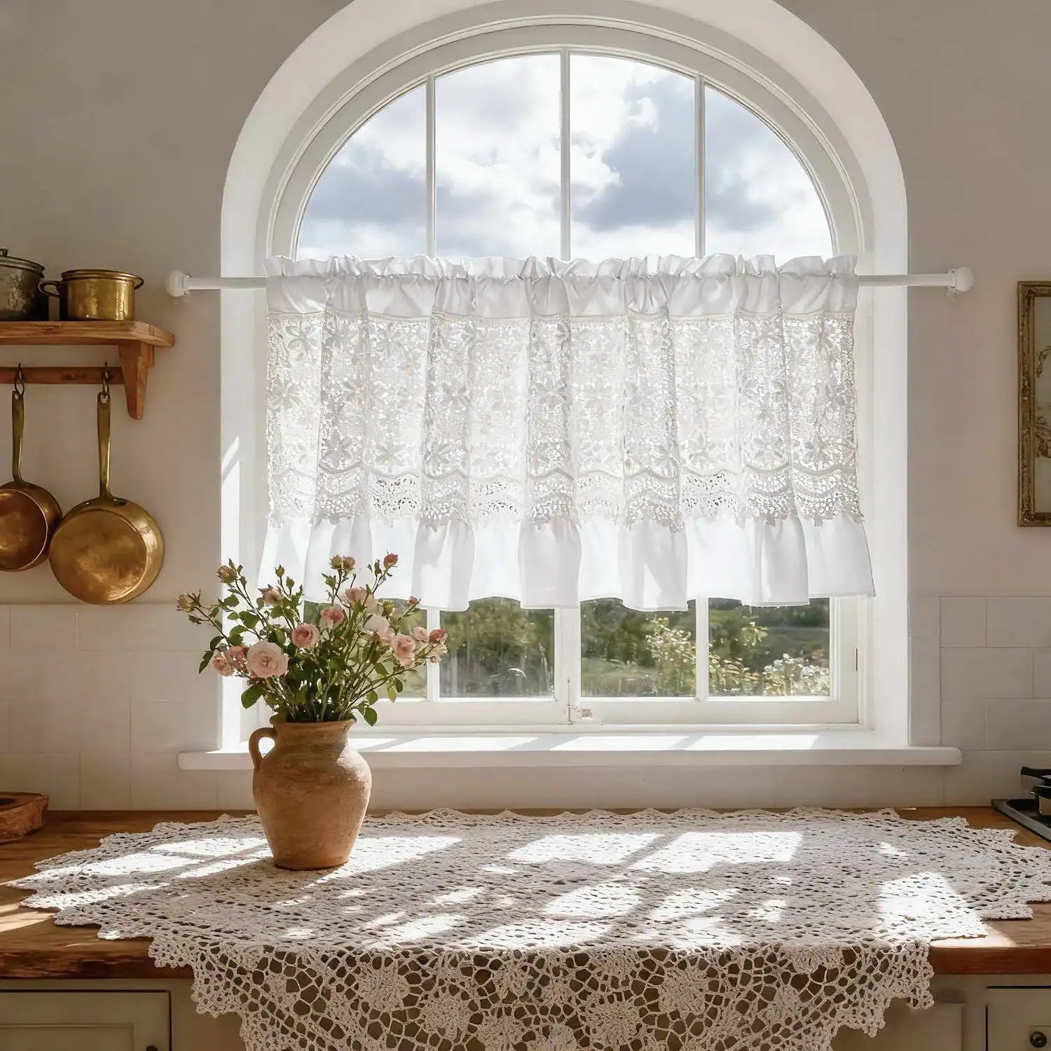 Rideau à motifs floraux pour décoration intérieure légère et élégante