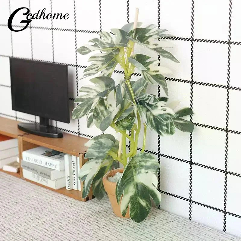 décoration intérieure plante artificielle résine verte feuilles modernes ornement maison poupée bonsaï opacité fixe