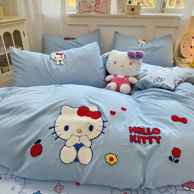 Housse de couette Hello Kitty coton rose