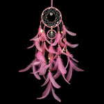 attrape rêves plumes décoratif rose blanc vert violet ethnique fait main cordelette