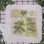 serviettes cuisine coton florales vintage blanc vert rouge jaune bleu noir absorbantes 20x20cm