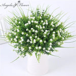 bouquet artificiel moderne fleurs blanches violettes jaunes ornement maison extérieur noël anniversaire mariage