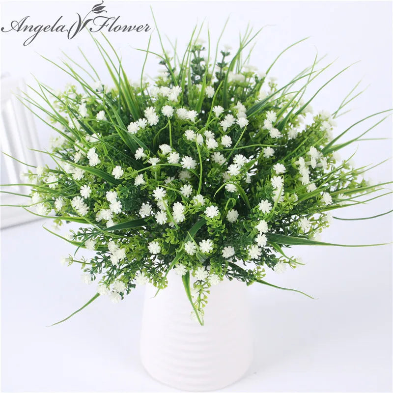 bouquet artificiel moderne fleurs blanches violettes jaunes ornement maison extérieur noël anniversaire mariage