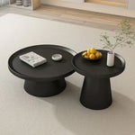 table basse moderne minimaliste ronde fer noir blanc salon maison