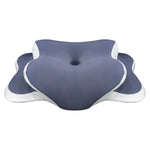 oreiller ergonomique mousse mémoire forme feuille bleu foncé alvéoles tête cou support moderne