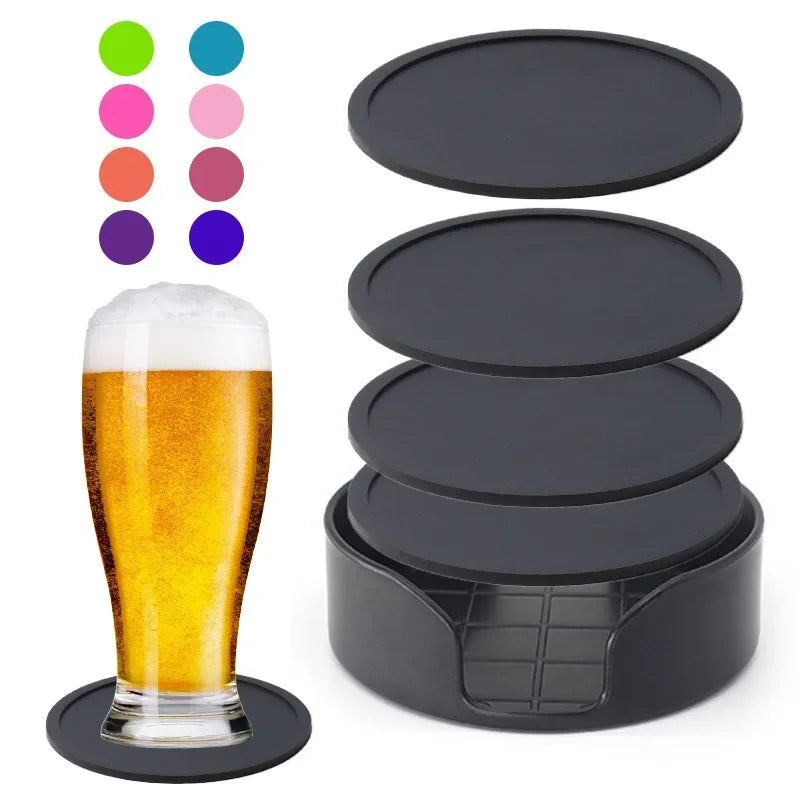 sous verres silicone noir gris moderne respectueux environnement tasses verre bière