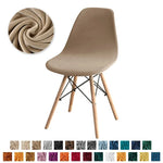 Chaise couvre velours étirable moderne fixée couleur vert foncé beigeclair