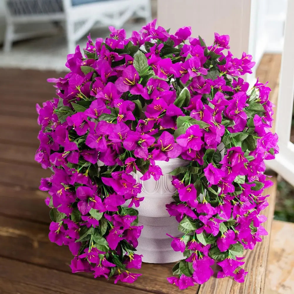 guirlande artificielle fleurs violet rouge blanc moderne intérieur décoration maison anniversaire fête
