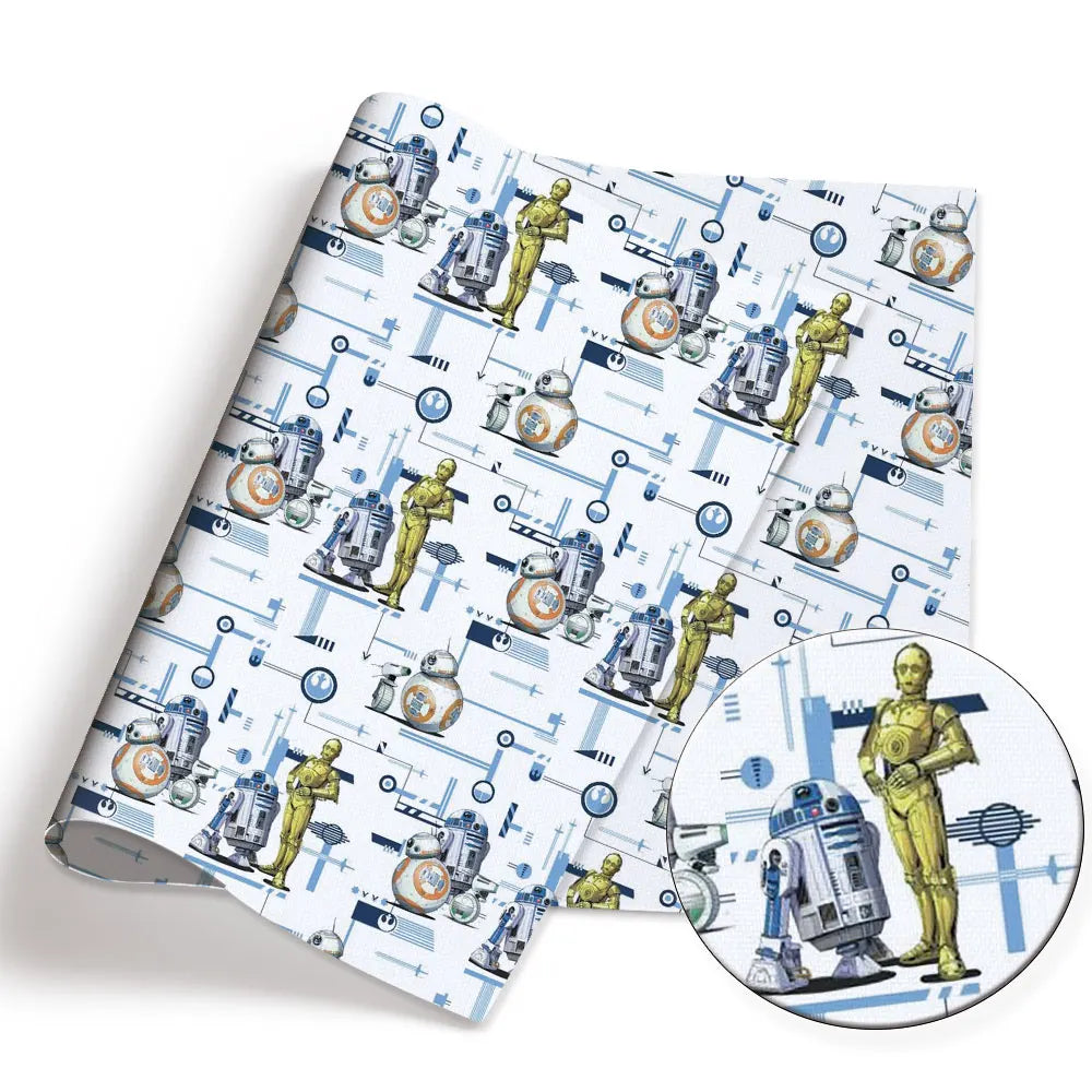 papier cadeau star wars motif stormtrooper darth vader r2d2 noir rouge gris or