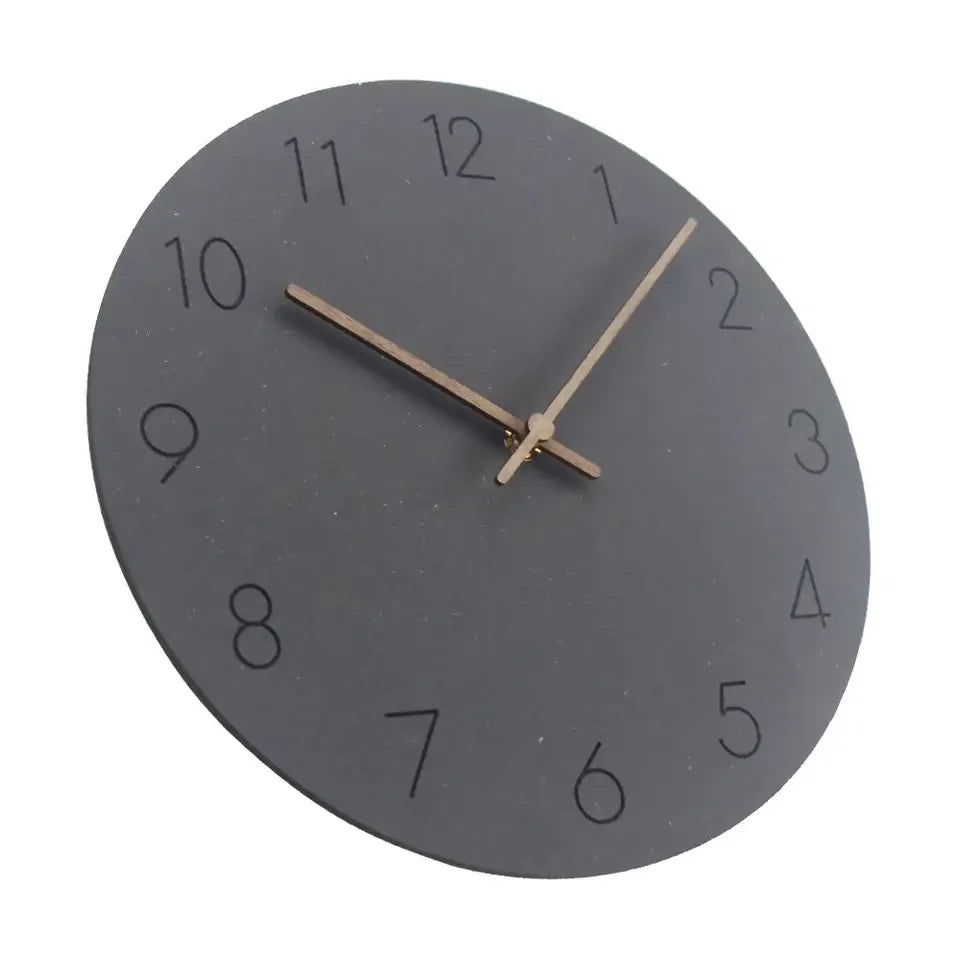 horloge murale moderne vert menthe bleu gris rouille minimaliste aiguille quartz 29cm bois texturé