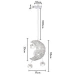 lampe suspendue moderne lune étoiles blanc doré salon chambre led