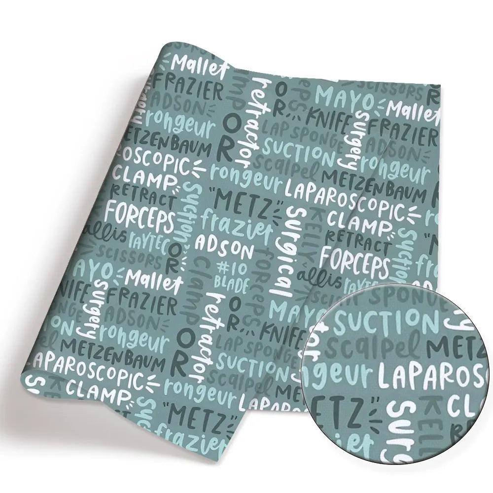 serviette toilette bleu marine gris motif médical chirurgical coton imprimé moderne maison