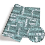 serviette toilette bleu marine gris motif médical chirurgical coton imprimé moderne maison