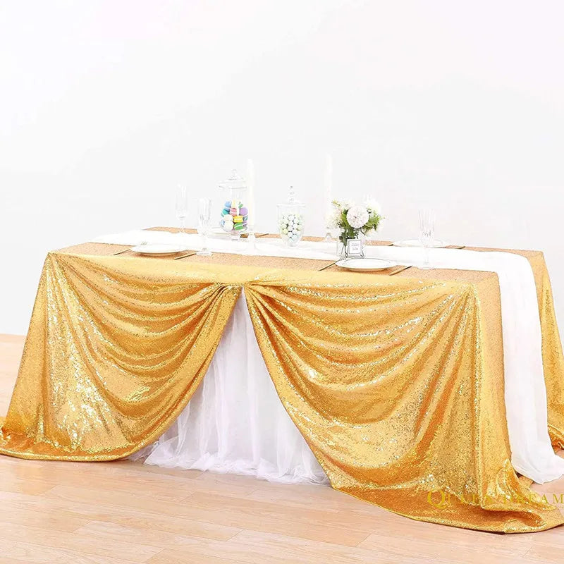 nappe table pailletée noël argent or élégante réutilisable moderne festive black gold rose gold