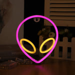 lampe néon vert violet alien moderne crochet usb batterie chambre entrée étude salle bain