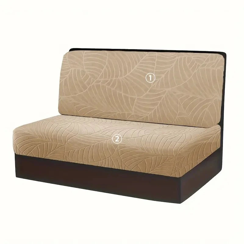 housses siège RV gris motif feuilles texturées anti salissures réutilisables modernesintérieur camping car
