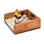 support serviettes bois naturel imprimé floral serviettes imprimées oiseau doré vintage rustique