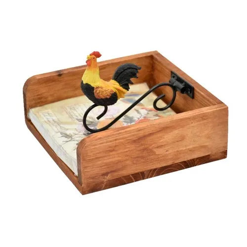 support serviettes bois naturel imprimé floral serviettes imprimées oiseau doré vintage rustique