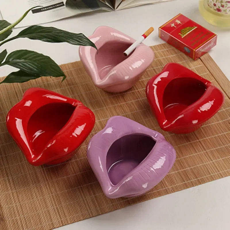 cendrier céramique rouge violet rose moderne brillant maison