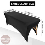 housse table extensible spandex polyester coton noir blanc rose bleu marine uni moderne clips