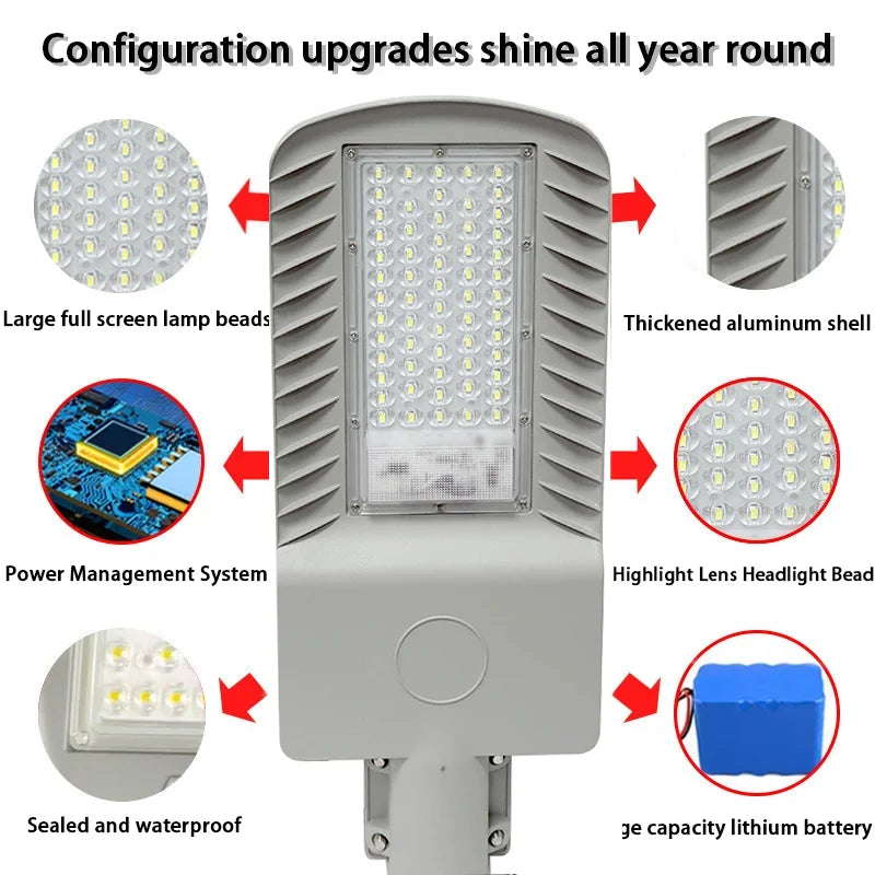 lampes solaires modernes panneaux solaires noirs led blanches autonomes contrôles distants